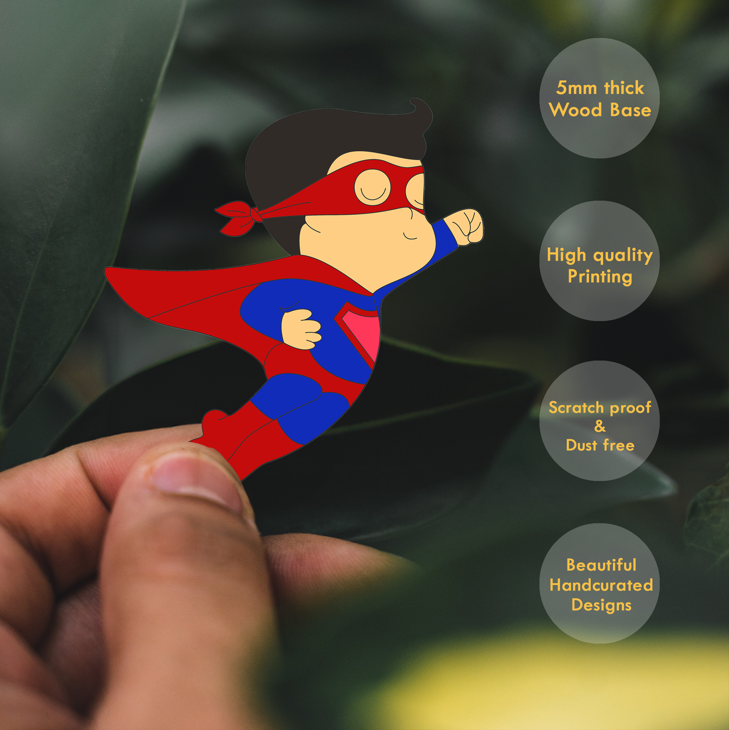 Wooden Fridge Magnet - Superman